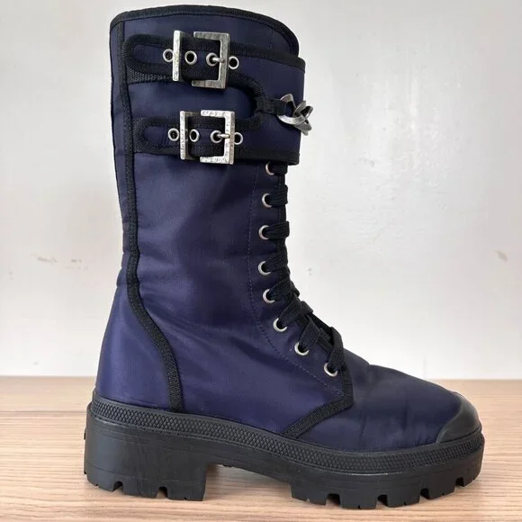 Madison Maison x Palladium Ranger Boot Women Sz 6 Vegan Navy RARE 90's $495 - Picture 1 of 15